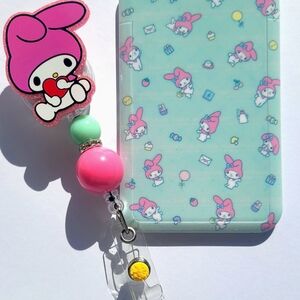 Hand Crafted My Melody Basge Reel & ID  Holder
